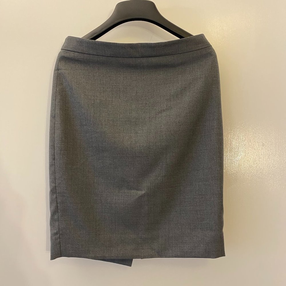 J. CREW Sz 0P XS Petite No. 2 Pencil Skirt in Gray Wool, Fully Lined, EUC